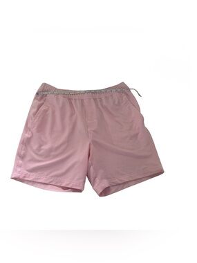 Southern Proper Pink White Seersucker Drawstring Athletic Shorts Men's Size L